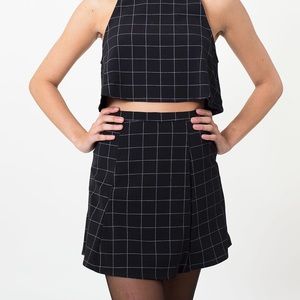 American Apparel Grid Print Mini Skirt